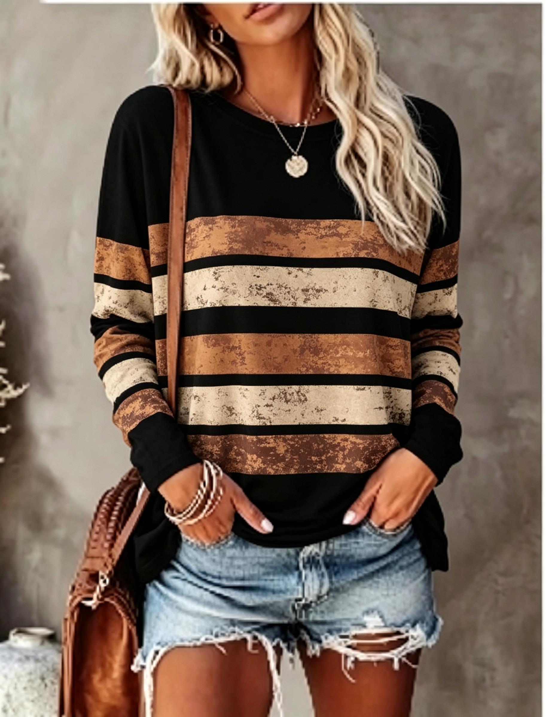 T-Shirts - Maglietta a Maniche Lunghe da Donna,
