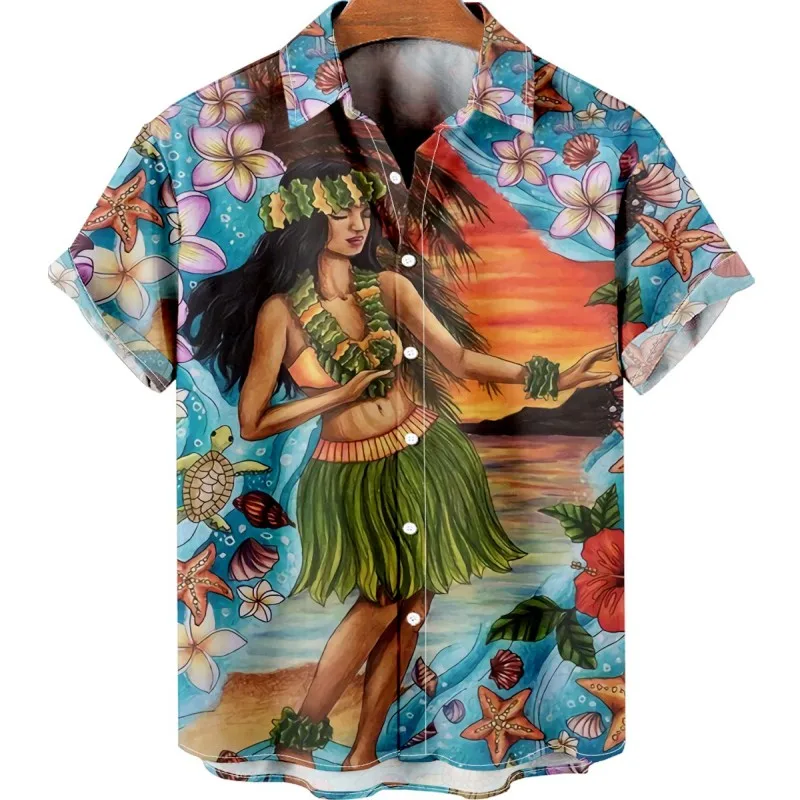 Vintage Hawaiian Floral Shirt - Camicia da uomo estiva hawaiana a