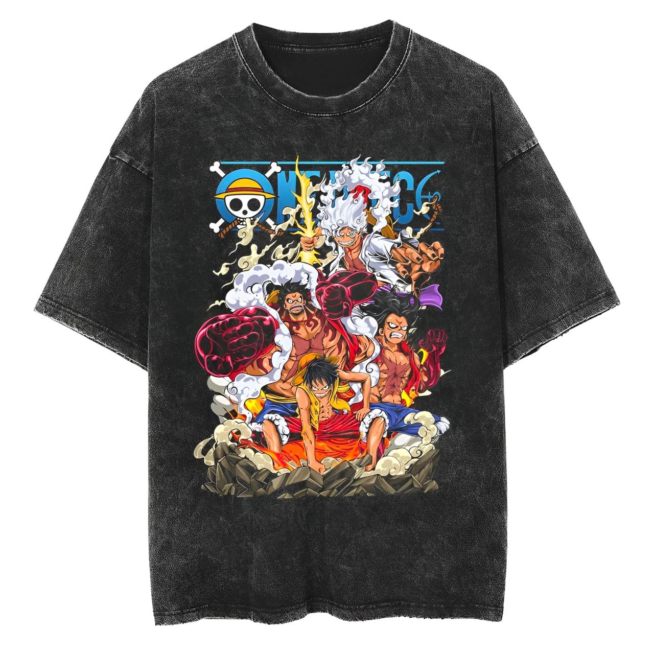 T-Shirt One Piece Luffy Gear 2 - Acid Wash Vintage Graphic T Shirt recensione e prezzo