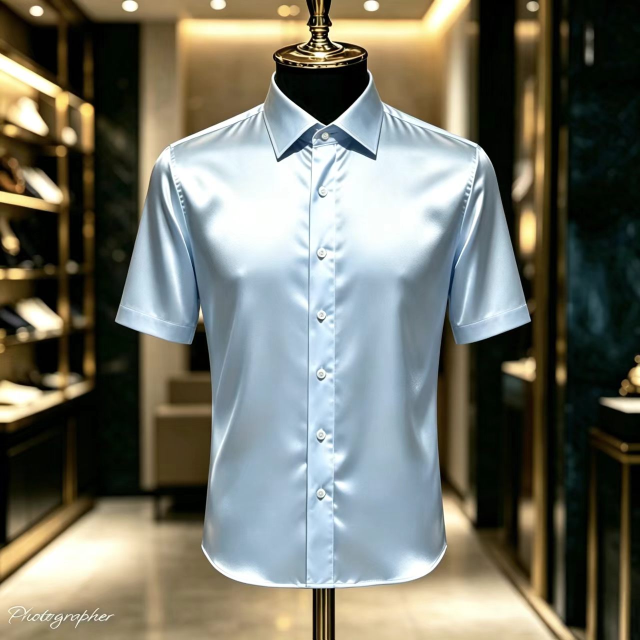 Men's Solid Color Satin Short- - Mens Satin Silk Dress Shirt recensione e prezzo